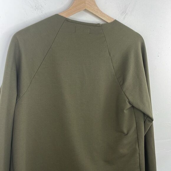 NYDJ Open Front Sweatshirt Jacket Olive Green Small - Picture 10 of 12